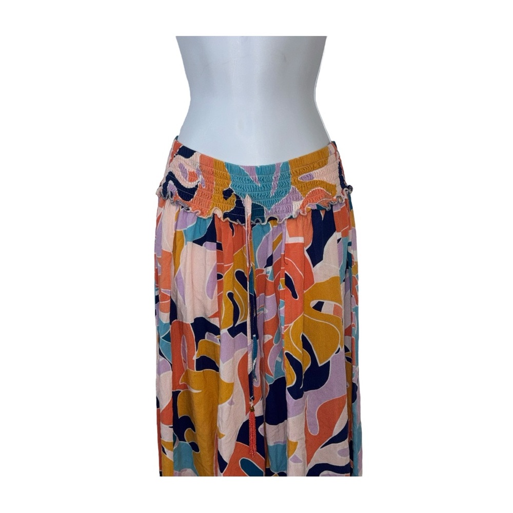 Women’s drawstring floral wide leg pants size medium - Picture 5 of 6